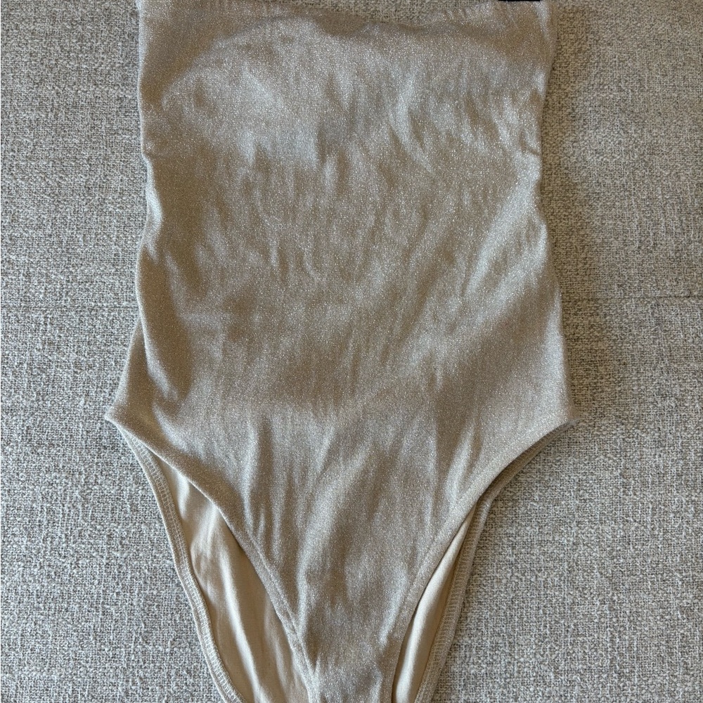 Topshop Silver Shimmer Bodysuit